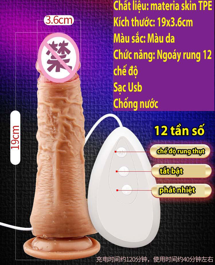 Dương vật giả rung và cọ xát với hơi nóng ấm áp