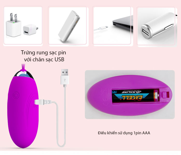 Trứng rung cực mạnh, không dây