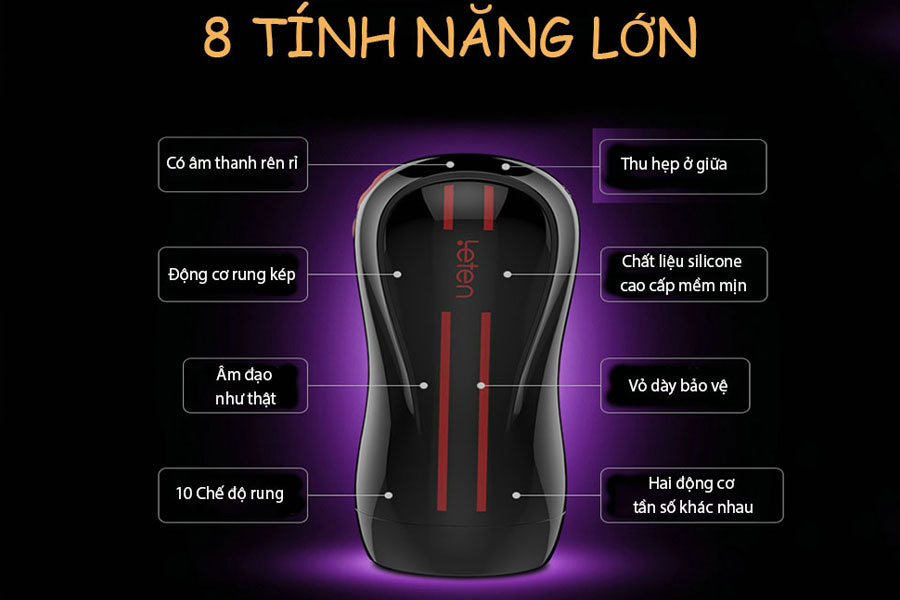 Cốc thủ dâm nam có 2 động cơ rung