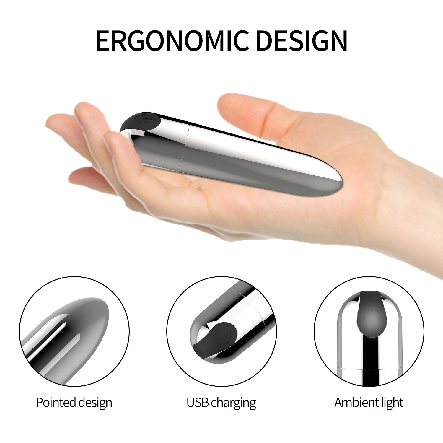 Trứng rung bằng thép không gỉ có thể sạc lại siêu rung