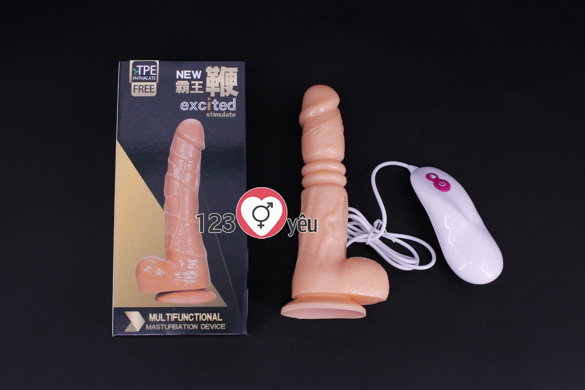 Dương vật giả có đế kích thích rung và tạo nhiệt nhờ pin sạc 1