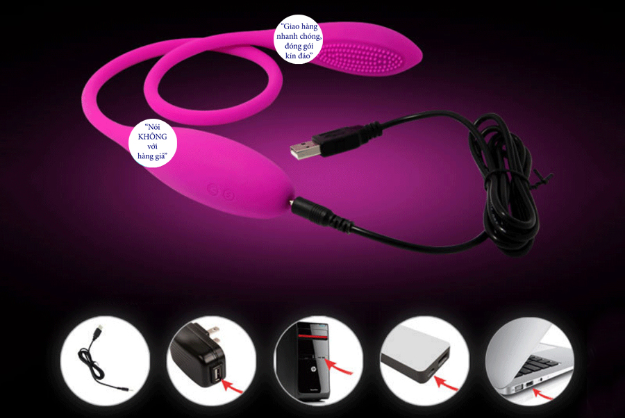 Trứng rung tình yêu đi kèm 2 củ sạc siêu tốc