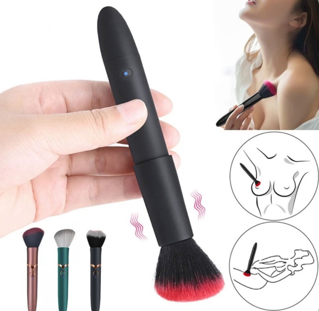 Máy massage điểm G rung 2 đầu cải trang thành cọ trang điểm 5