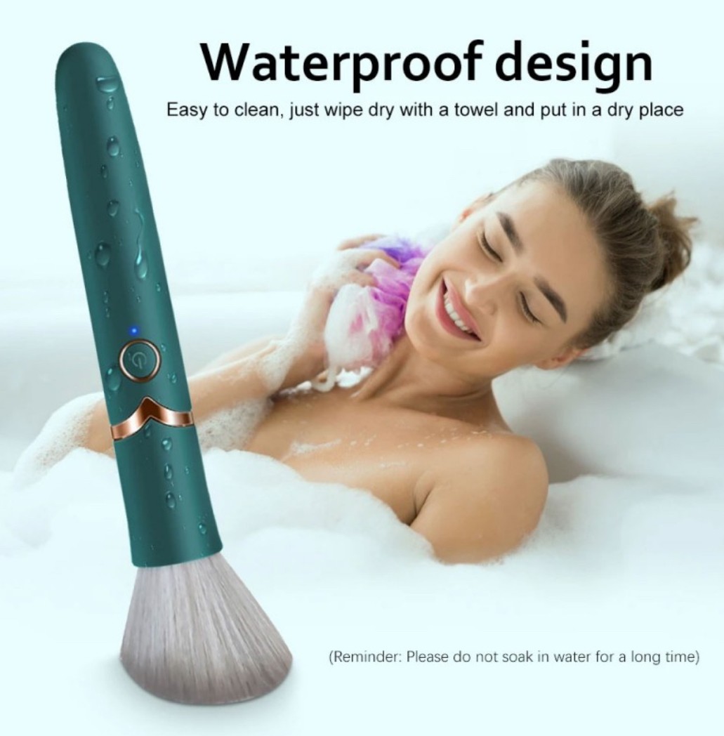 Máy massage điểm G rung 2 đầu cải trang thành cọ trang điểm 6