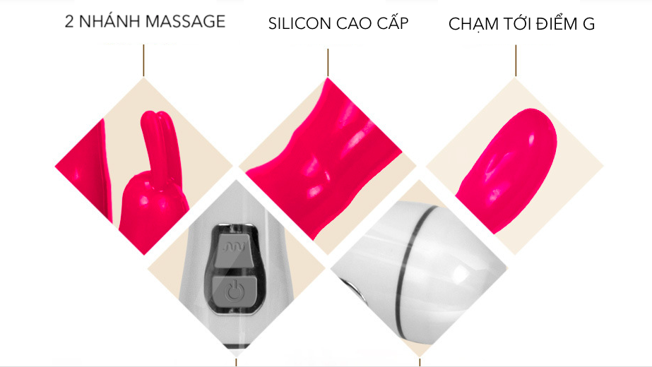 Dương vật giả silicon rung mạnh giá rẻ kèm máy rung nhánh massage điểm G