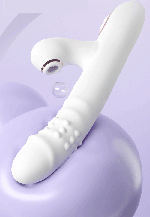 Dương vật giả Ankni rung màu trắng siêu mềm với quả bóng quay