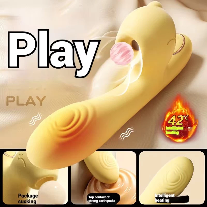 Dương vật rung mini 2 nhánh có chức năng hút nhiệt