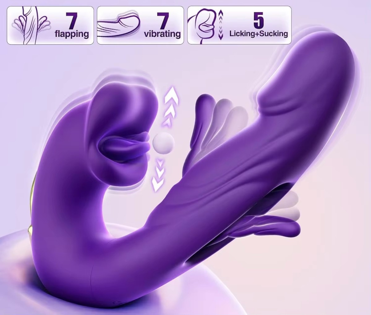 Dương vật rung kèm lưỡi liếm 3 in 1