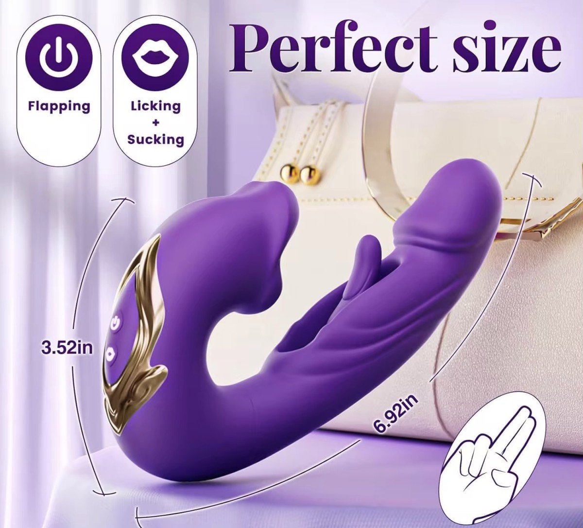 Dương vật rung kèm lưỡi liếm 3 in 1