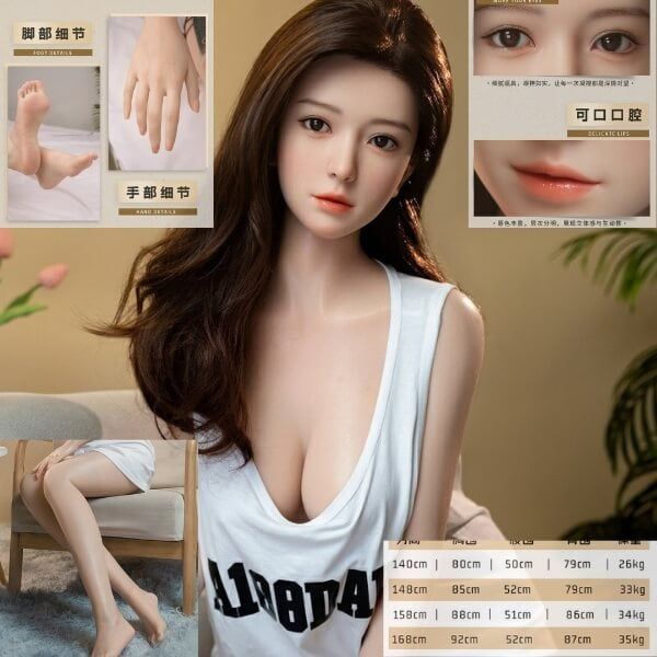 Búp Bê Tình Dục Cao Cấp Thân Hình Sexy Mặc Váy Ngủ Trắng