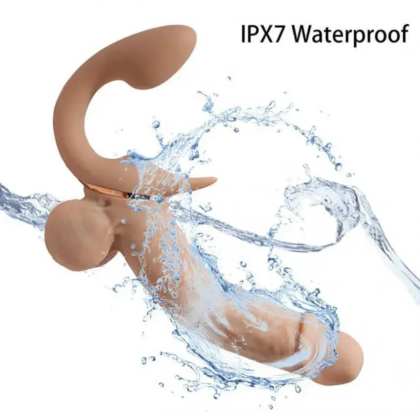 Cu giả hai đầu có rung thụt DC79K màu da, chất liệu silicone cao cấp, kích thước nhỏ, cho cả hai người les cùng sướng