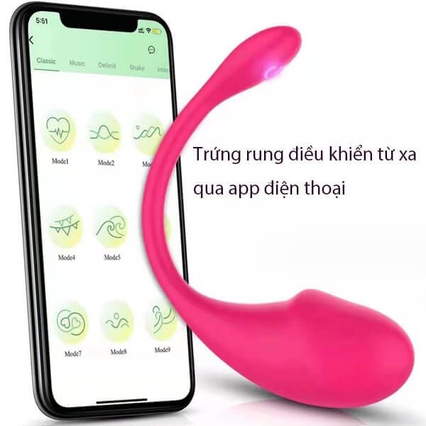 Trứng rung kết nối Bluetooth APP điều khiển massage điểm G
