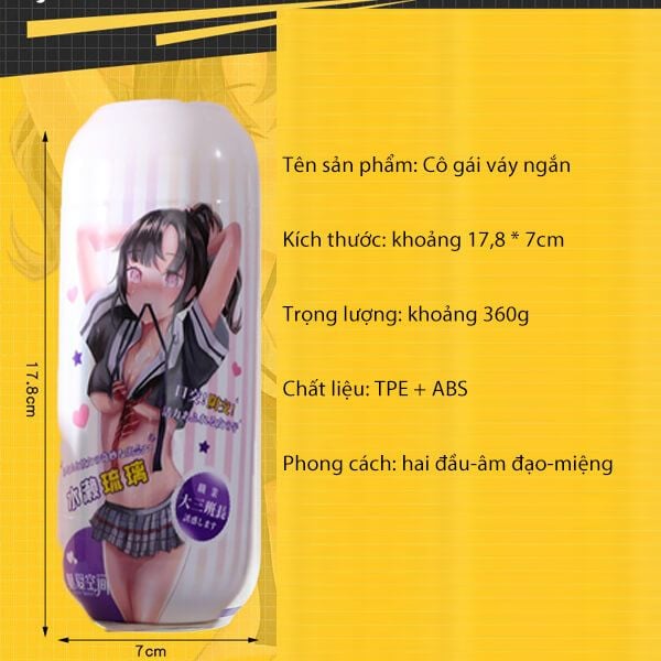 Cốc thủ dâm 2 đầu anime mở âm đạo hậu môn cầm tay